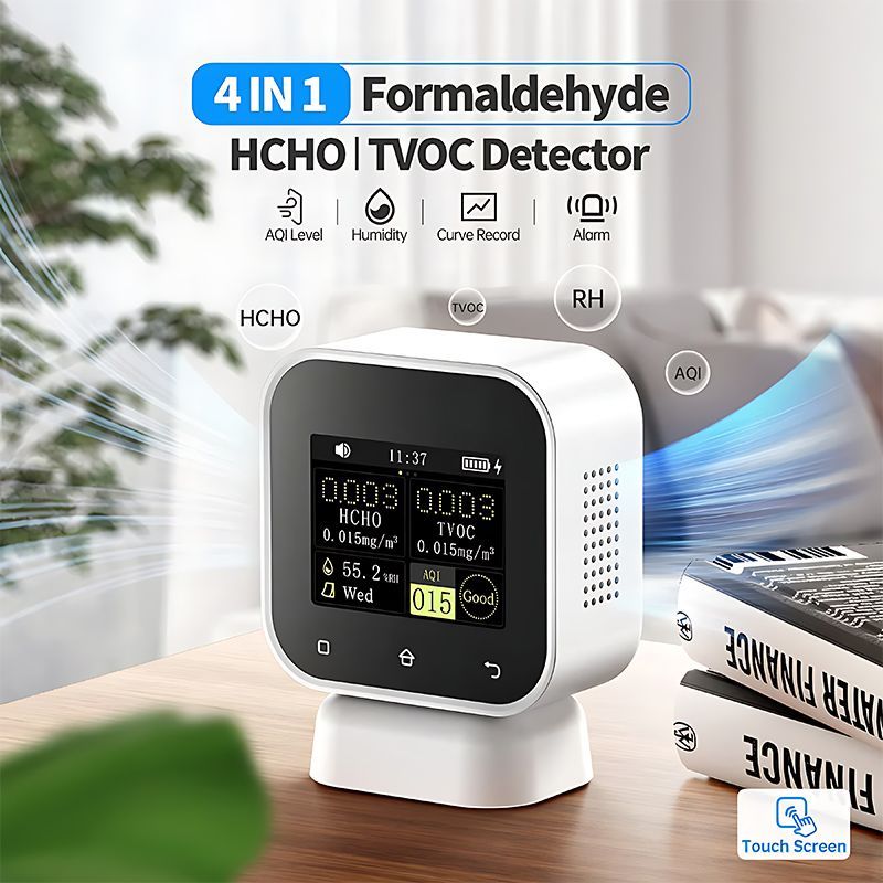Fnirsi SFD-02 4in1 �� Mekan Hava Kalitesi Monit�r� Dokunmatik Ekranl� Formaldehit Dedekt�r�
