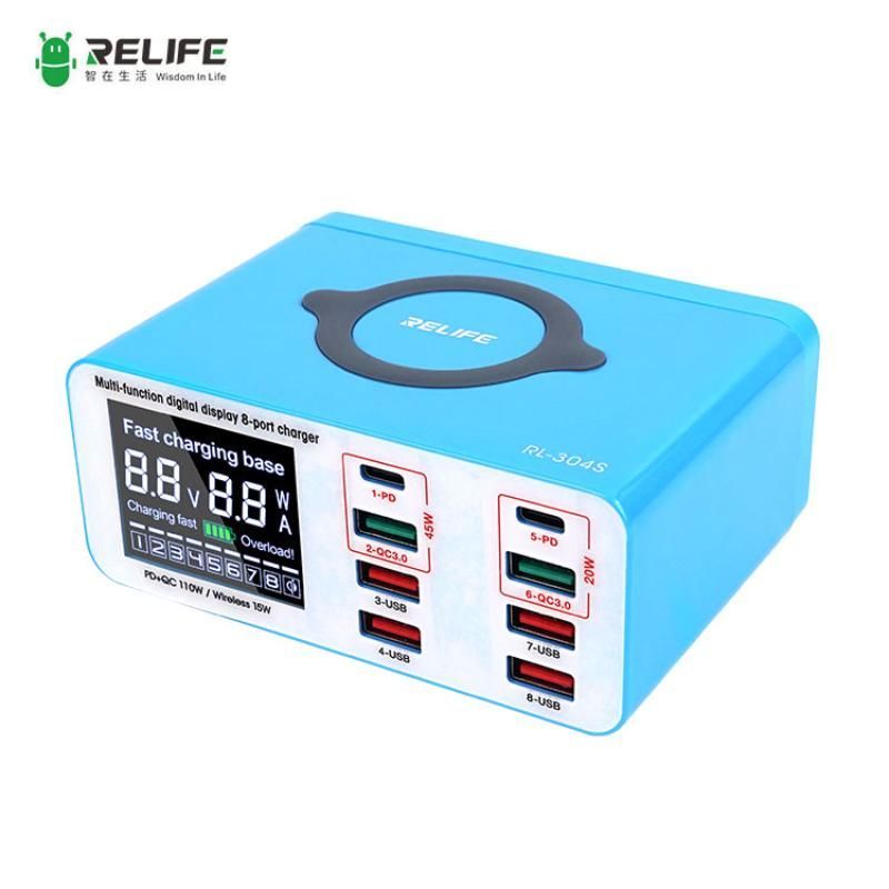 Relife Rl-304S 8 Port W�reless Type-C Usb Charger