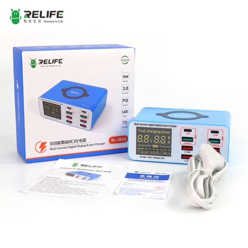 Relife Rl-304S 8 Port W�reless Type-C Usb Charger