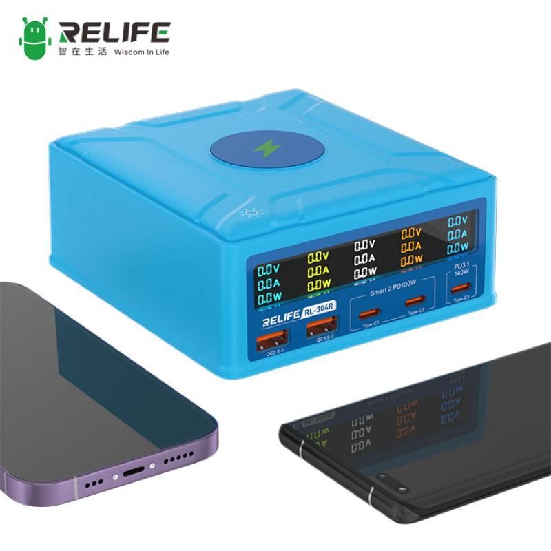 Relife Rl-304R 260W 5 Port Wireless Type-C Usb Charger